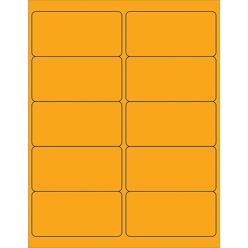 Tape Logic Laser/Inkjet Address Labels, 4" x 2", Fluorescent Orange, 1000/Carton (LL178OR) image 1