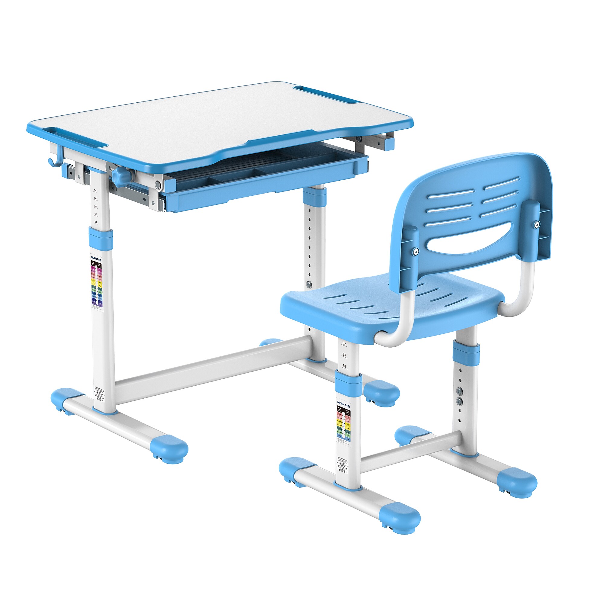 Mount-It! 26″W Kid’s Desk with Chair, Blue (MI-10202) Sansujyuku sansujyuku.com