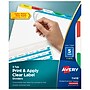 Avery Index Maker Paper Dividers with Print & Apply Label Sheets, 5 Tabs, Multicolor, 5 Sets/Pack (11418)~#|#~B3703823-A637-4D54-9C389D049210FC3D_sc7