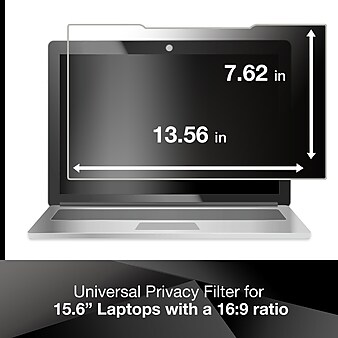 3M Privacy Filter for 15.6" Widescreen Laptop with COMPLY Attachment System, 16:9 Aspect Ratio (PF156W9B)
