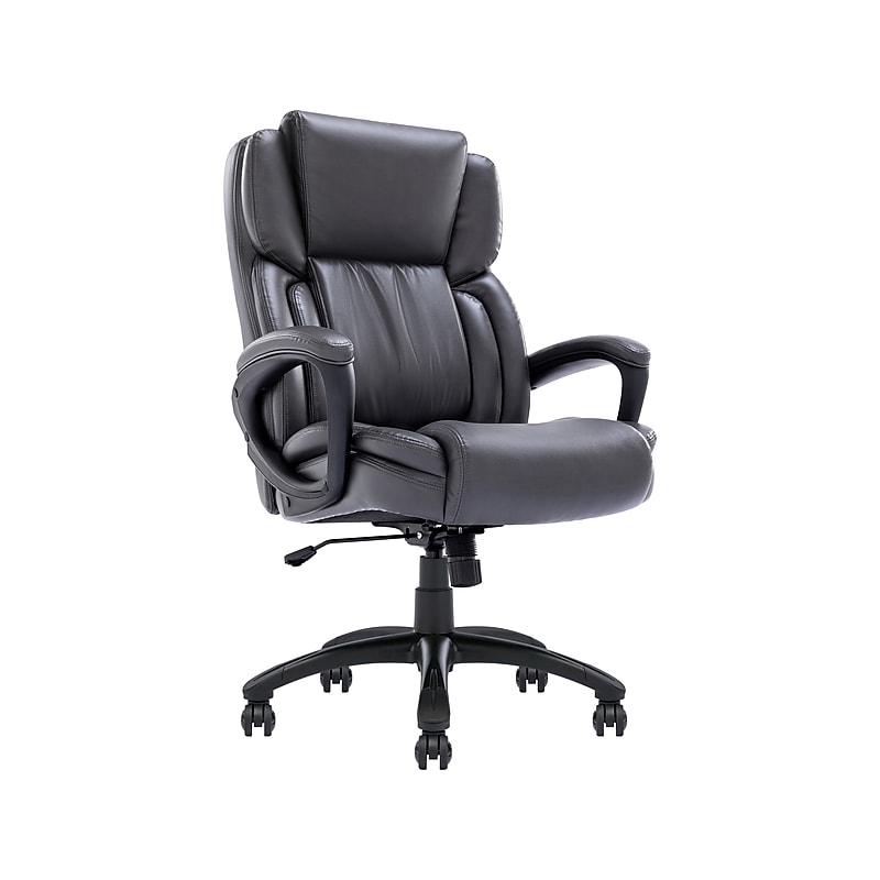 Serta Garret Ergonomic Bonded Leather Swivel Executive Chair, Space Gray (43520F) image 1