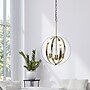 Lalia Home 3-Light 18" Adjustable Globe Hanging Metal and Clear Glass Ceiling LED Pendant, Antique Brass (LHP-3010-AB)~#|#~B3745F4E-6B51-4CCC-BB5FFB4899C174C2_sc7