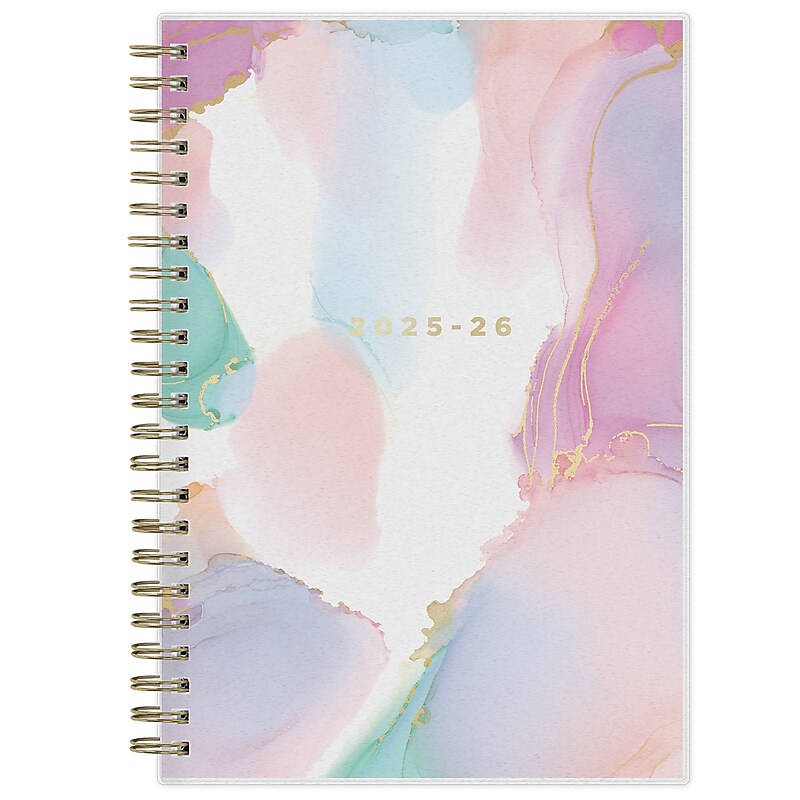 2025-2026 Blue Sky Smoke 5" x 8" Academic Weekly & Monthly Planner, Plastic Cover, Multicolored (133682-A26) image 1