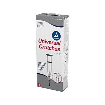 Dynarex Aluminum Universal Crutch, Silver/Black (10104)