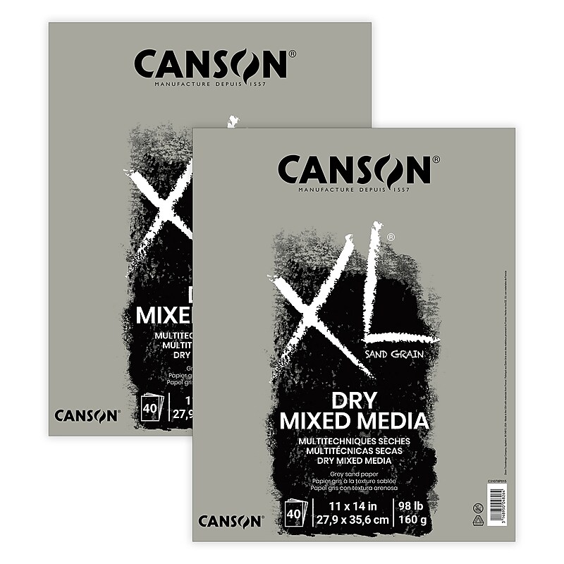 Canson XL Series 11" x 14" Mixed Media Sketch Pad, 10 Sheets/Pad, 2/Bundle (MCXC31078P015-2) image 1