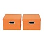 Household Essentials Medium Stackable Folding Fabric Storage Bin, 8" x 13"x 15", 27.01 Qt., Orange, 2/Pack (702-1)~#|#~B380B200-29B8-4FE7-8D58A3837971D9B5_sc7