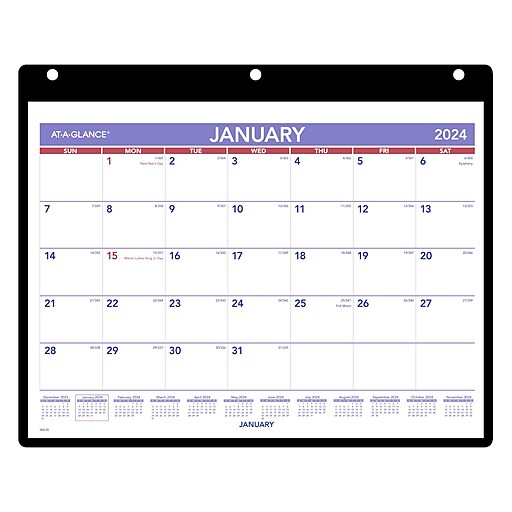 2024 ATAGLANCE 11" x 8" Monthly Wall Calendar with Jacket (SK80024