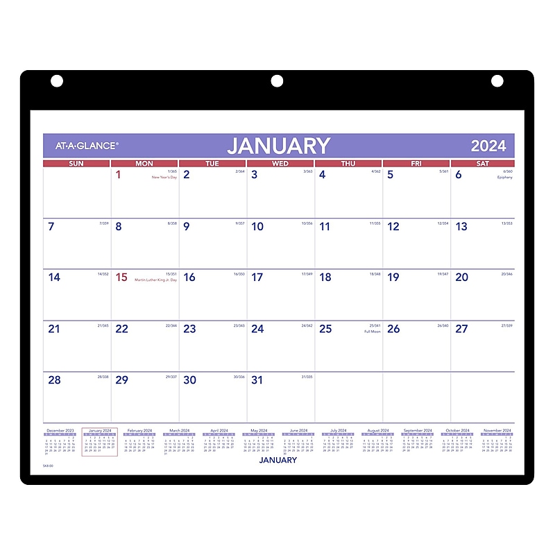 2024 AT-A-GLANCE 11" x 8" Monthly Wall Calendar with Jacket (SK8-00-24) image 1