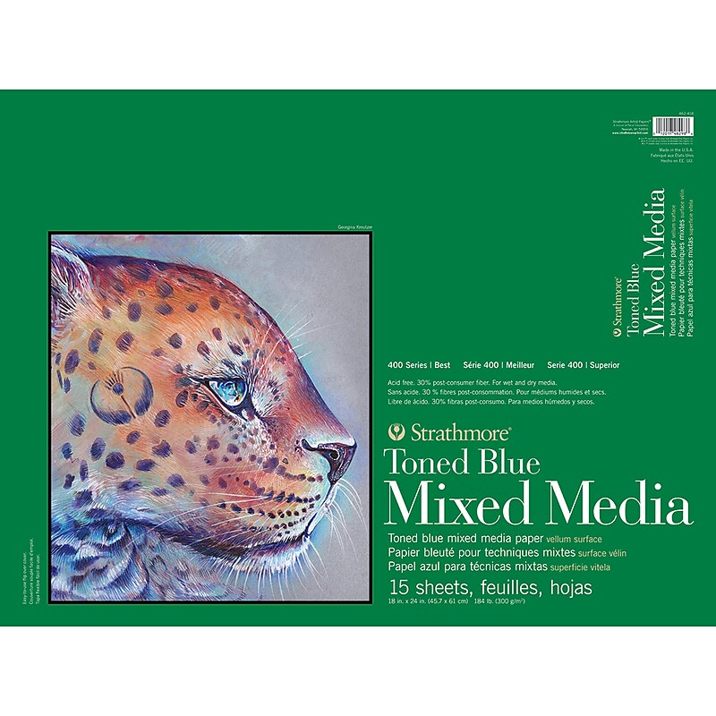 Strathmore 400 Series 18" x 24" Mixed Media Sketch Pad, 15 Sheets/Pad (STTP462418) image 1
