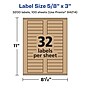 Avery Laser/Inkjet Rectangle Multipurpose Labels, 5/8" x 3", Kraft Brown, 3200 Labels/Box ( 94214)~#|#~B3A5E08D-0135-4F53-BBD3358BDCBBC6F1_sc7