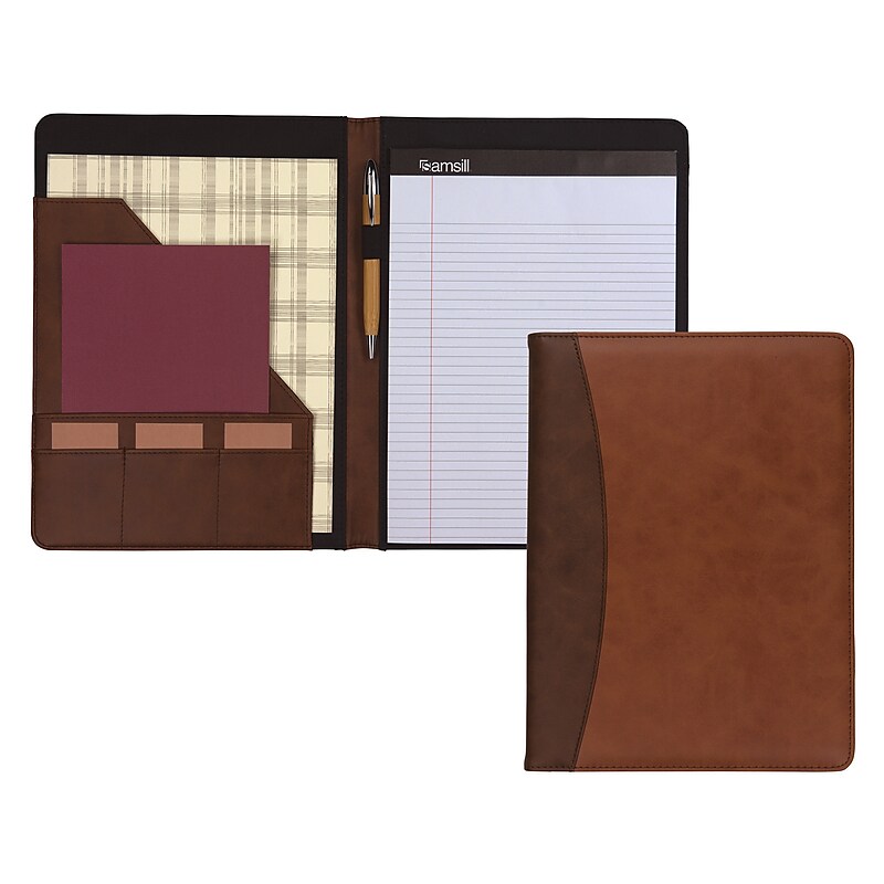 Samsill Faux Leather Padfolio, Tan/Brown (SAM71656) image 1