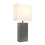 Elegant Designs Leather 21" LED Table Lamp, Gray (LT1025-GRY)~#|#~B3B7F16D-EAF9-4435-9CE7FCF566C55E56_sc7