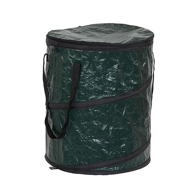 Household Essentials Collapsible Hamper with Lid, Green (2032-1) image 1