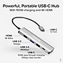Plugable 4-in-1 USB-C Hub with 4K HDMI, 100W, Silver (USBC-4IN1)~#|#~B3C3137B-CAF0-4FA7-AC5AB43973D024DE_sc7