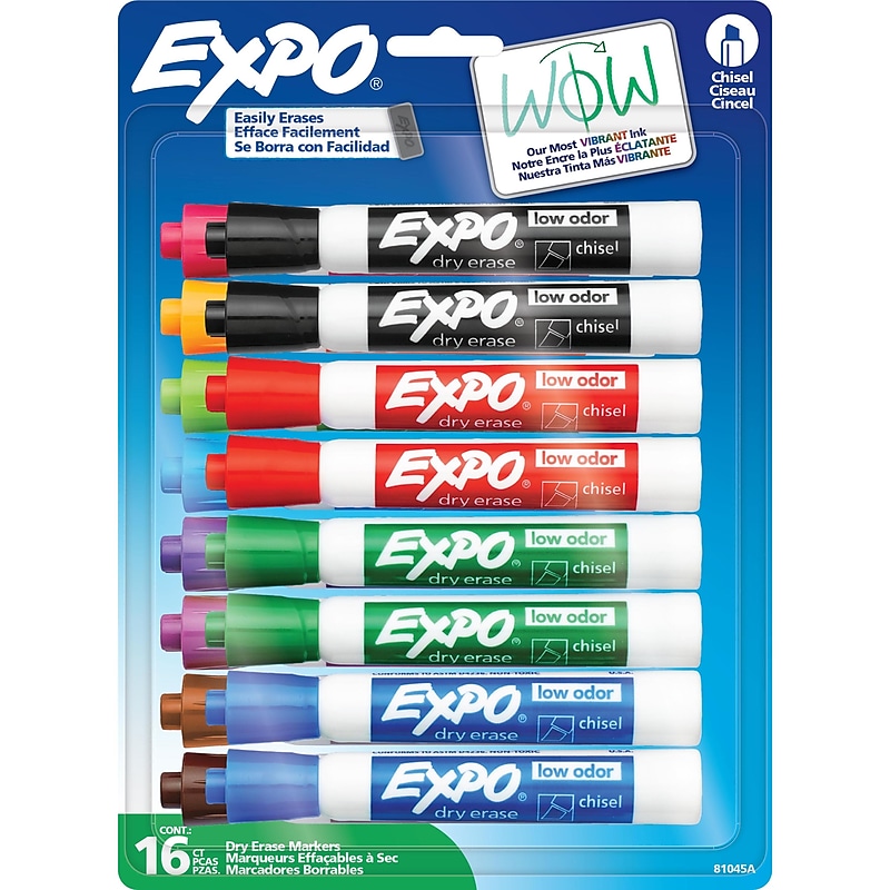 Expo Dry Erase Markers, Chisel Tip, Assorted Colors, 16/Pack (81045) image 1