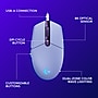 Logitech G203 Lightsync Ergonomic Optical Gaming Mouse, Lilac (910-005851)~#|#~B3C4B02D-0864-43CA-AACBE0A227AE01B2_sc7