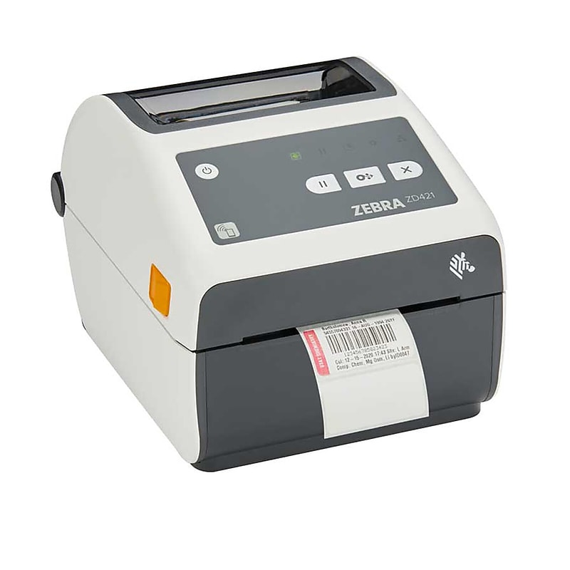Zebra ZD421-HC Direct Thermal Label/Receipt Printer 4.09” Wide (203dpi), USB/WiFi/Bluetooth, White image 1