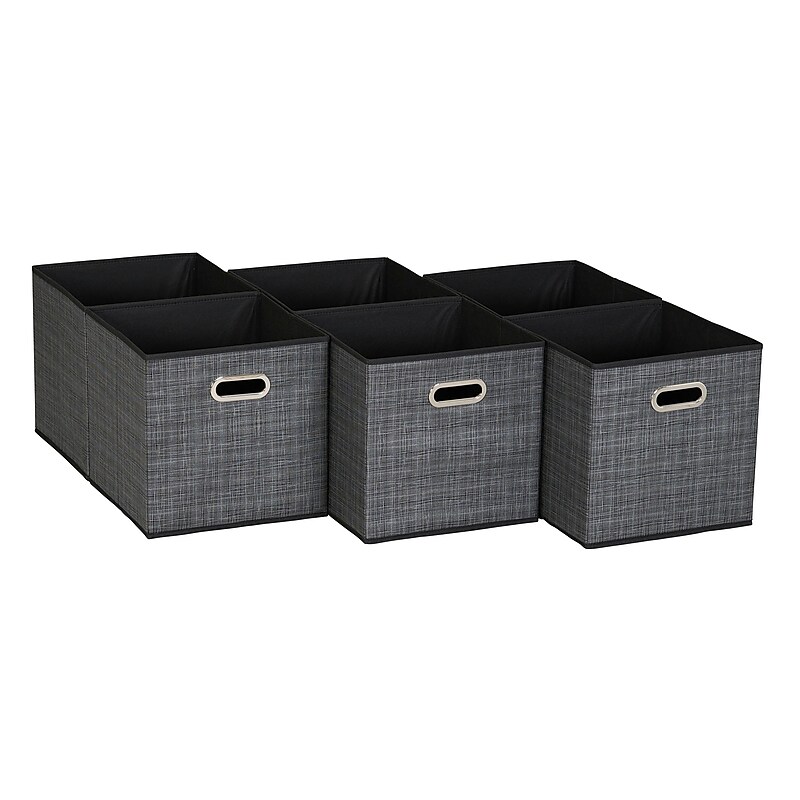 Household Essentials Medium Folding Fabric Storage Bin, 11" x 11"x 11", 23 Qt., Multi Color, 6/Pack (830-1) image 1