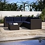 Flash Furniture Roan Indoor/Outdoor L-Shaped Sectional with Coffee Table, Brown with Navy Cushions (BNWS404NVBR)~#|#~B3D03789-3438-4DC0-9D25CD4ABEE43BFA_sc7