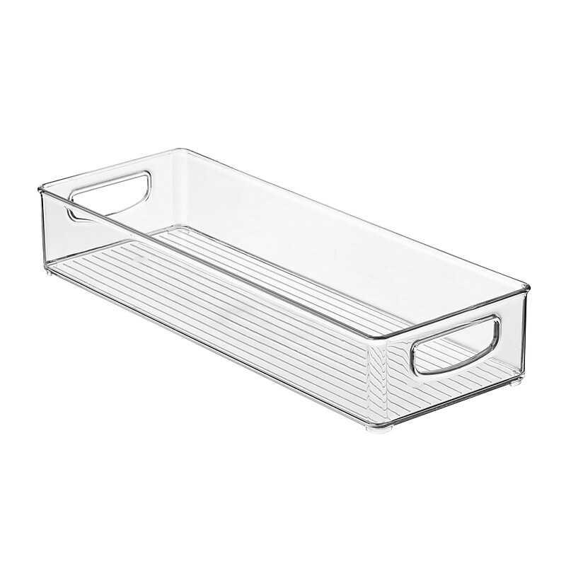 iDESIGN Large Stackable Plastic Storage Bin with Handles, Clear (64430) image 1
