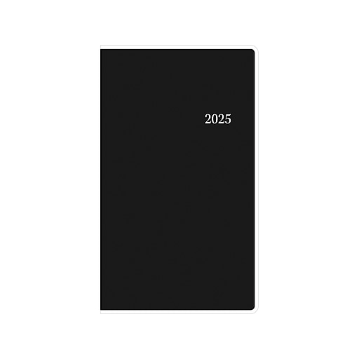 20252026 Blue sky 3.63" x 6.13" Weekly Planner, Plastic Cover, Black (150851) Staples