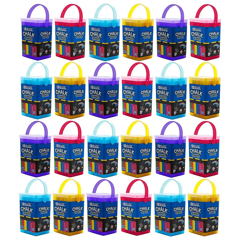 Bazic Drawing Chalk, Assorted Colors, 20/Bucket, 24 Buckets/Bundle (BAZ2404-24) image 1