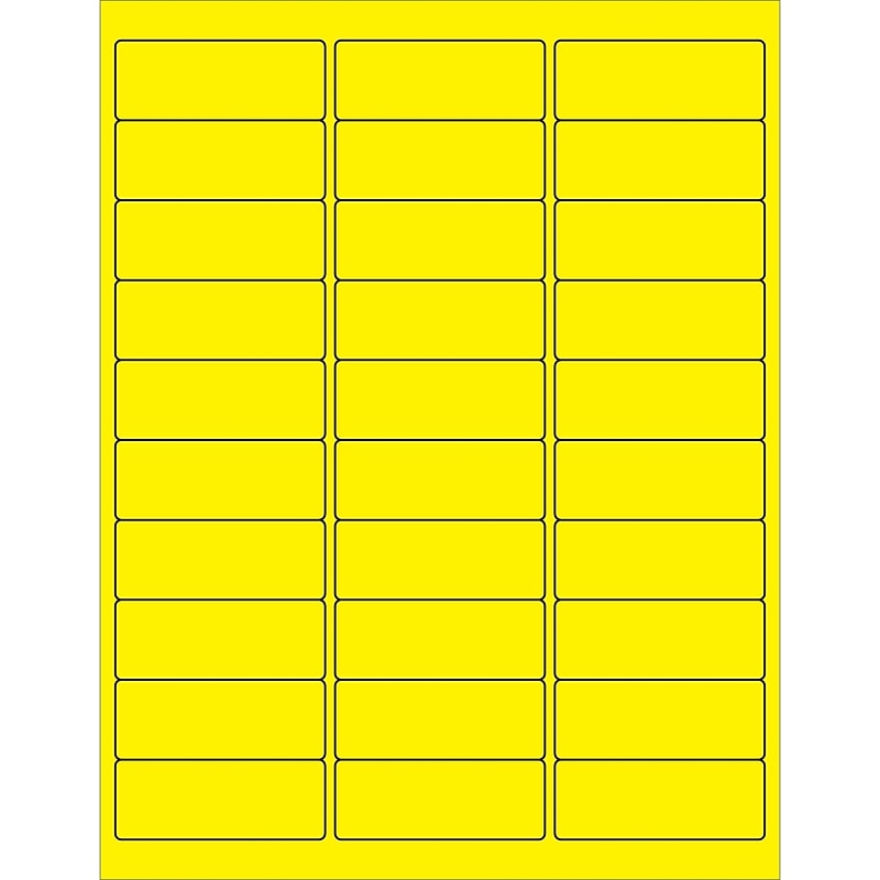 Tape Logic Laser/Inkjet Address Labels, 2 5/8" x 1", Fluorescent Yellow, 3000/Carton (LL173YE) image 1
