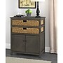 ClickDecor Nelson 31.5"H x 26.5"W Storage Cabinet with Wicker Basket Drawers, Dark Gray (FUCN10069A)~#|#~B3E5F004-C5D1-44E2-8E33D288D1B3840F_sc7