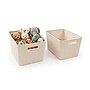 Azar Displays Large Wheat Lined Textured Plastic Storage Tote Bin with Handles, 2/Pack~#|#~B3E876F3-B333-45EF-B0347E8DE013B6F6_sc7