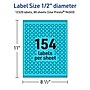 Avery Laser/Inkjet Multipurpose Circle Labels, 0.5" Dia., Bright Blue, 12320/Box (94503)~#|#~B3F1316D-4D07-42ED-84FD87E4040502FE_sc7