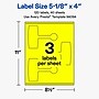 Avery Laser/Inkjet Sealing Labels, 5-1/8" x 4", Neon Yellow, 120 Labels/Box (19479370730)~#|#~B3F5E3C8-FDDF-4664-95D94013CE2A9419_sc7