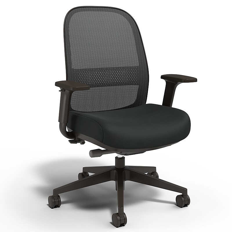 Workplace2.0™ Bedford Ergonomic Fabric/Mesh Swivel Task Chair, Black (UN60991) image 1