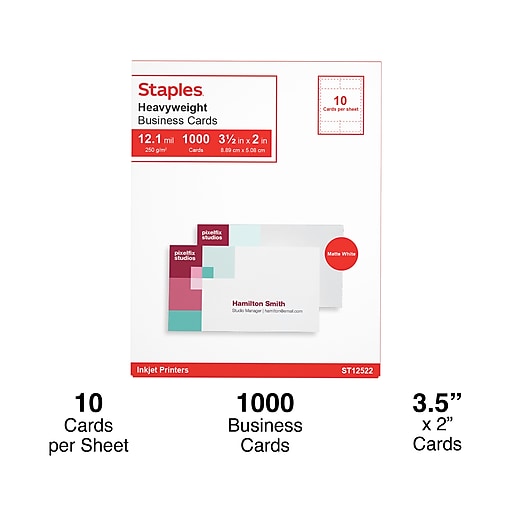 1000 Piece Blank Printable Business Cards 3.5 x 2, x 2 In, White  843128172828