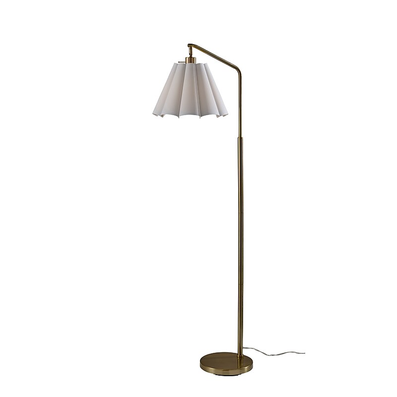 Adesso Lyra 60" Antique Brass Floor Lamp with Empire Shade (2608-21) image 1