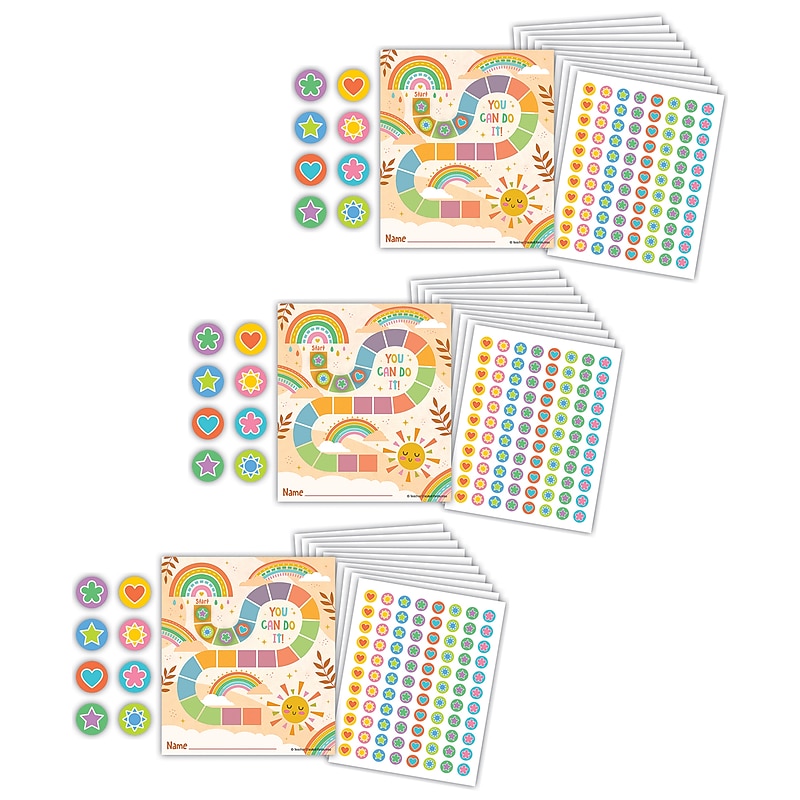 Teacher Created Resources Super Star Reward Trackers with Stickers, 5.25" x 6", Multicolored, 3 Packs/Bundle (TCR6868-3) image 1