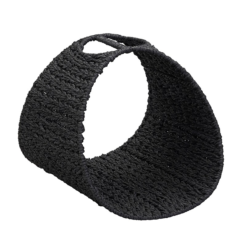 Household Essentials Woven Storage Magazine Rack, Black (ML-6912) image 1