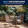 Flash Furniture Nantucket Patio Garden Set with Umbrella Table and Folding Chairs, Brown, 6/Set (GM202012BRN)~#|#~B4178640-7F6B-4BAE-BDEB05B6354D5AD8_sc7
