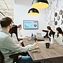 Bush Business Furniture 96W x 42D Boat Shaped Conference Table with Wood Base, Modern Hickory (99TB9642MHK)~#|#~B4188D12-062A-4103-805924D421698845_sc7
