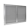 Ghent 2 Door Enclosed Vinyl Bulletin Board, Satin Aluminum Frame, 3'H x 4'W, Silver, (GHEPA23648VX193)~#|#~B41A806D-BCAC-4C66-B3C0F42D0A61134E_sc7