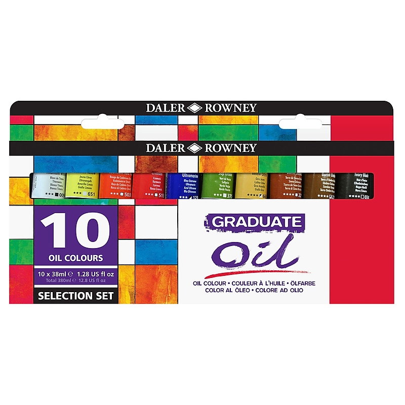 Daler-Rowney Graduate Oil Paint Selection, Assorted Colors, 38ml, 10/Set (DRWD1179001003) image 1