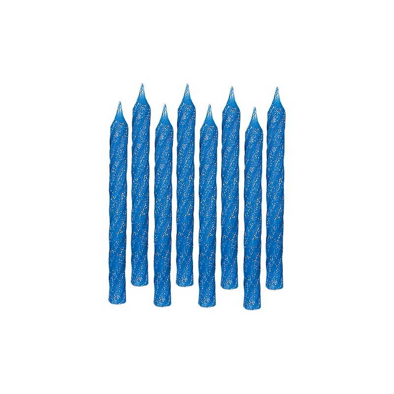 Party City Glitter Spiral Birthday Candles, Blue, 24/Pack (AM170430) image 1