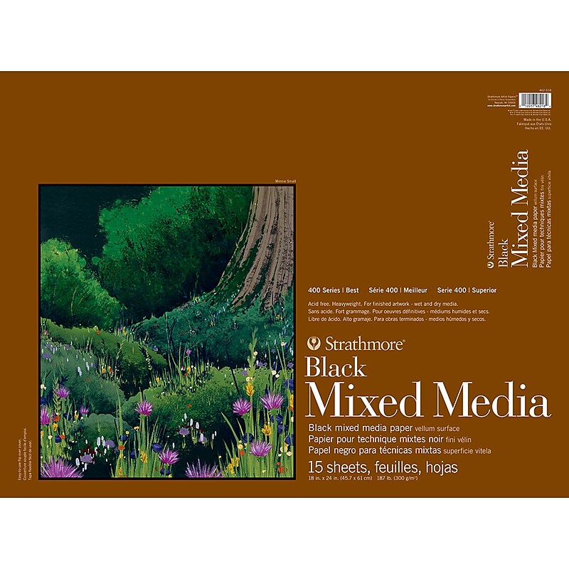 Strathmore 400 Series 18" x 24" Mixed Media Sketch Pad, 15 Sheets/Pad (STTP462518) image 1