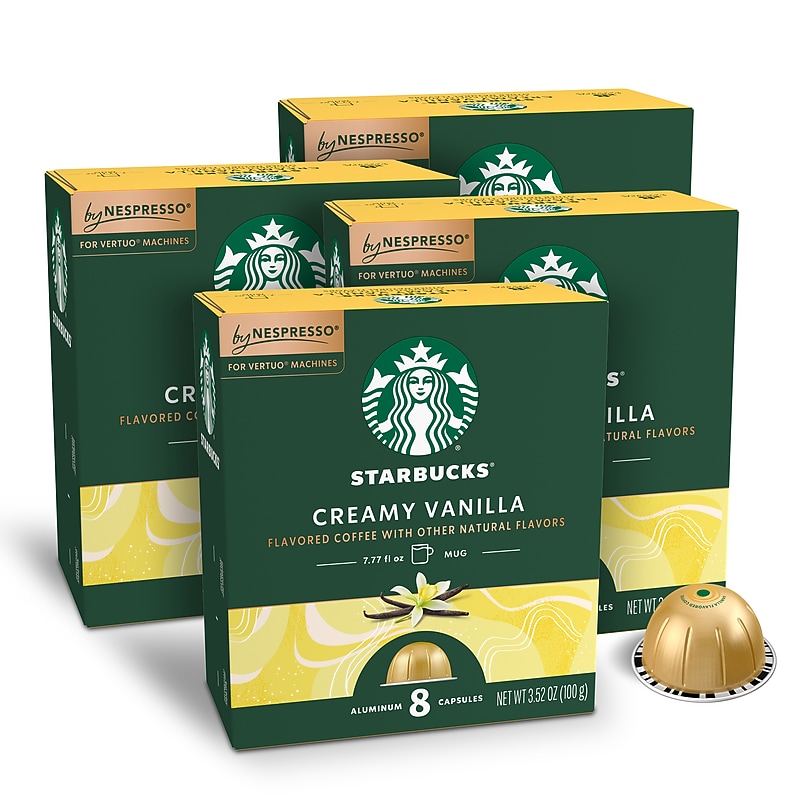 Starbucks Creamy Vanilla Coffee Nespresso Vertuo Capsules, Light Roast, 32/Box (135898) image 1