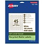 Avery EcoFriendly Laser/Inkjet Multipurpose Labels, 1/2" x 2-1/2", White, 4500/Box (94749)~#|#~B4278167-725D-46A0-8E8D2BA892E80B3E_sc7