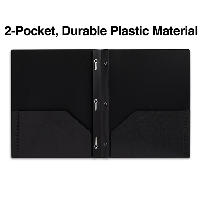 Staples 2-Pocket Matte Plastic Presentation Folder with Fasteners