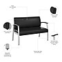 Arrive Waiting Room Loveseat with Arms by Bush Business Furniture, Black Vinyl (CH3903BVL-03)~#|#~B42D0261-6BA3-40BE-8C976012E39B1A7A_sc7
