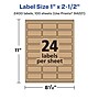 Avery Laser/Inkjet Rectangle Multipurpose Labels, 1" x 2.5", Kraft Brown, 2400 Labels/Box (94221)~#|#~B42D6C16-2073-48A5-A68FCF80A4746C1D_sc7