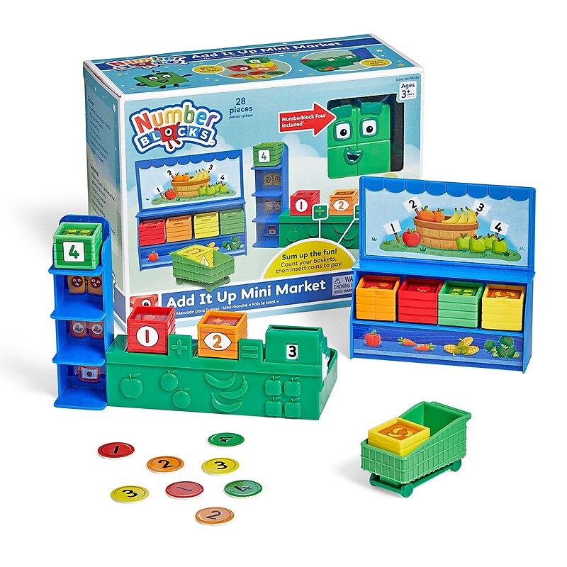 hand2mind Numberblocks Add It Up Mini Market Figure Playset (96936) image 1