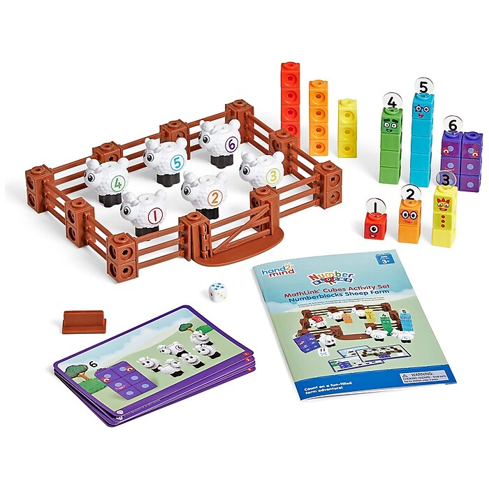 hand2mind Numberblocks Sheep Farm MathLink Cubes Activity Set