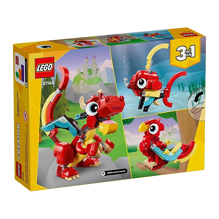 LEGO Creator 3-in-1 Red Dragon Building Set (31145) | Staples